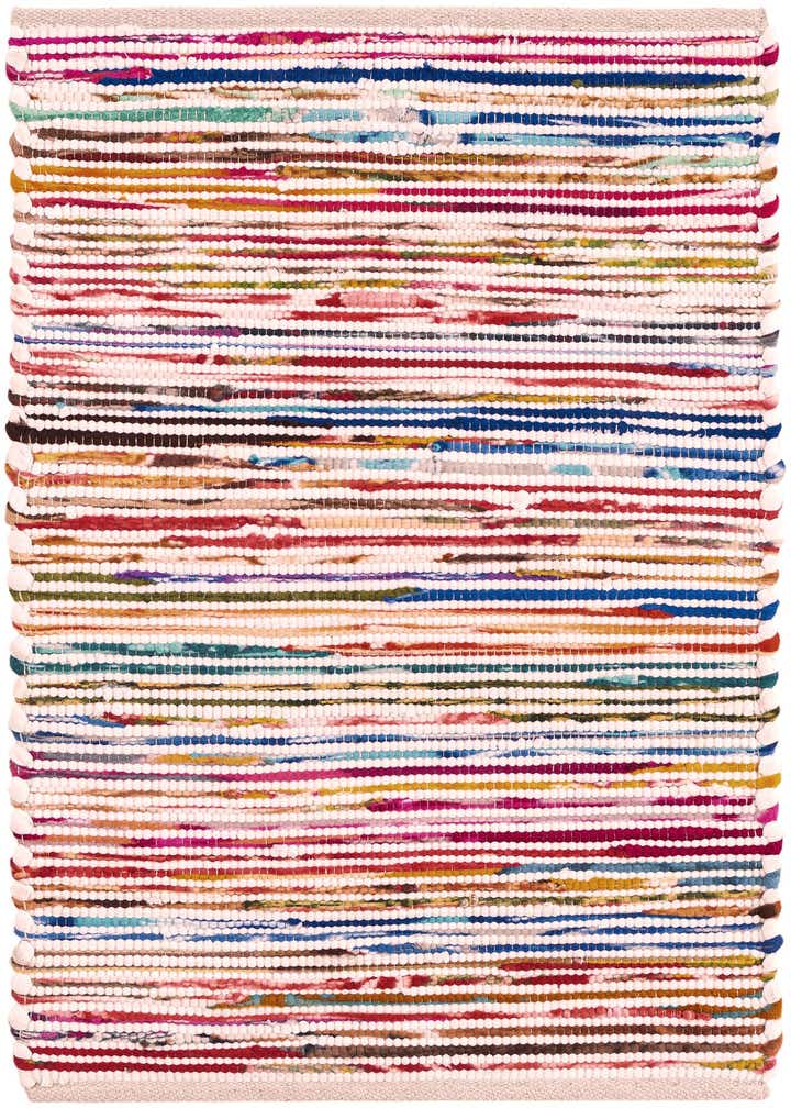 2' x 3' 1 Hand Woven Chindi Cotton Rug