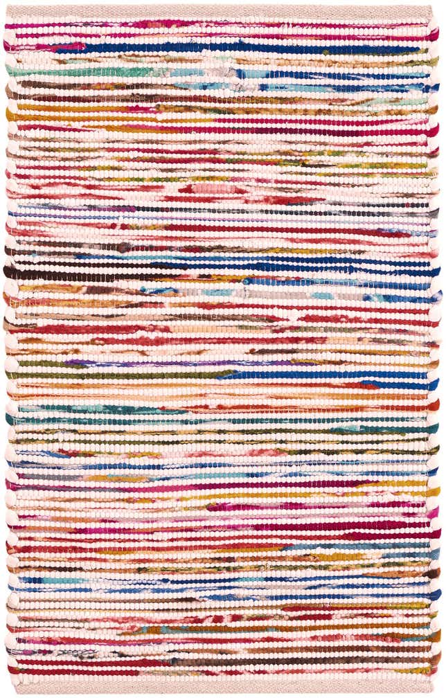 2' x 3' 1 Hand Woven Chindi Cotton Rug