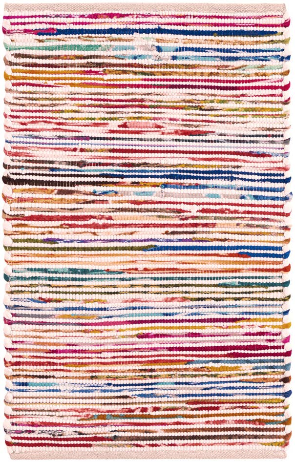 Detail image of 2' x 3' 1 Hand Woven Chindi Cotton Rug