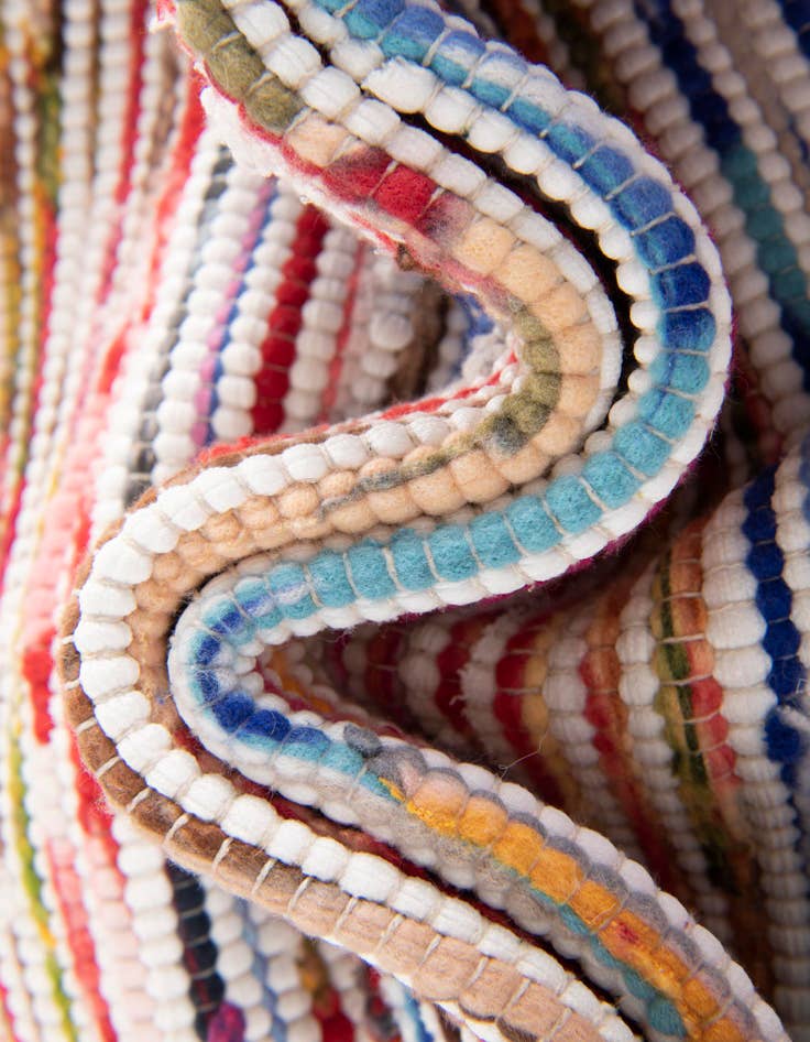 Detail image of 2' x 3' 1 Hand Woven Chindi Cotton Rug