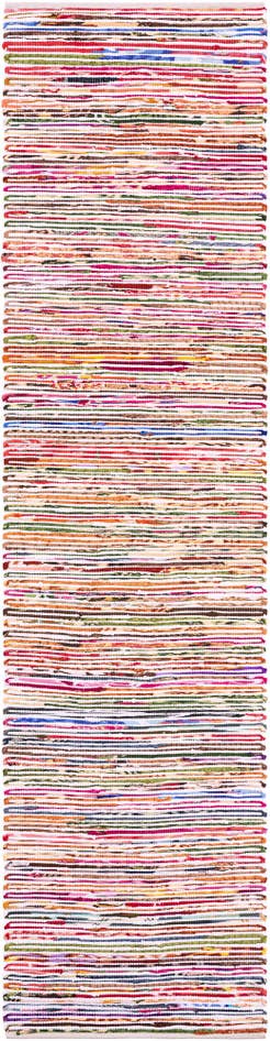 Detail image of 2' 7 x 10' Hand Woven Chindi Cotton Runner Rug