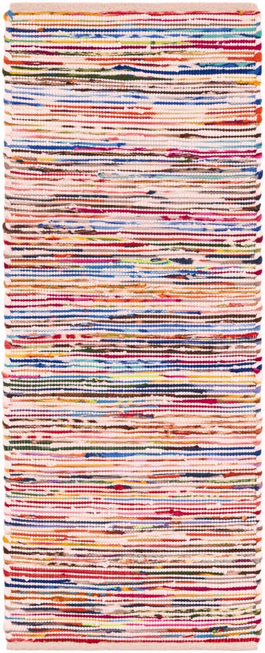 Detail image of 2' x 5' 1 Hand Woven Chindi Cotton Runner Rug