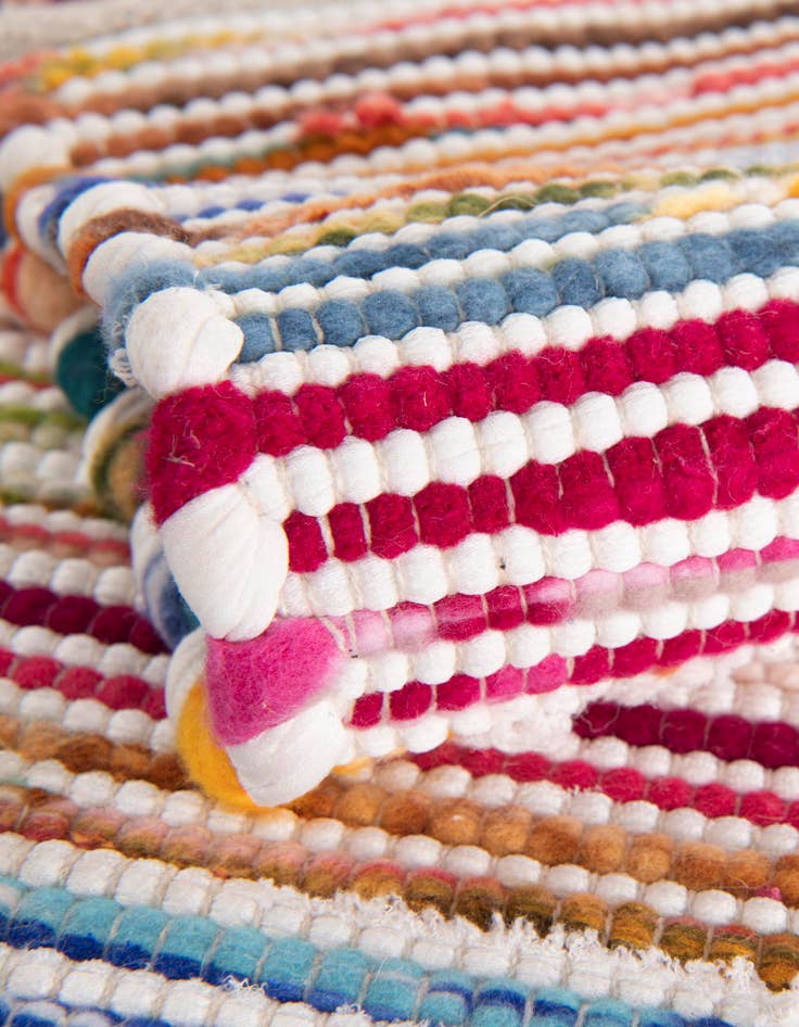 Detail image of 2' 7 x 12' Hand Woven Chindi Cotton Runner Rug