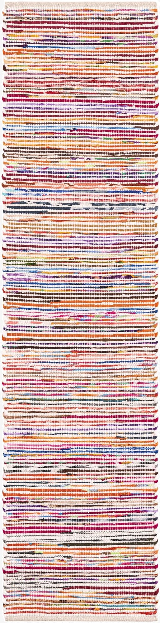 2' x 8'  Hand Woven Chindi Cotton Runner Rug