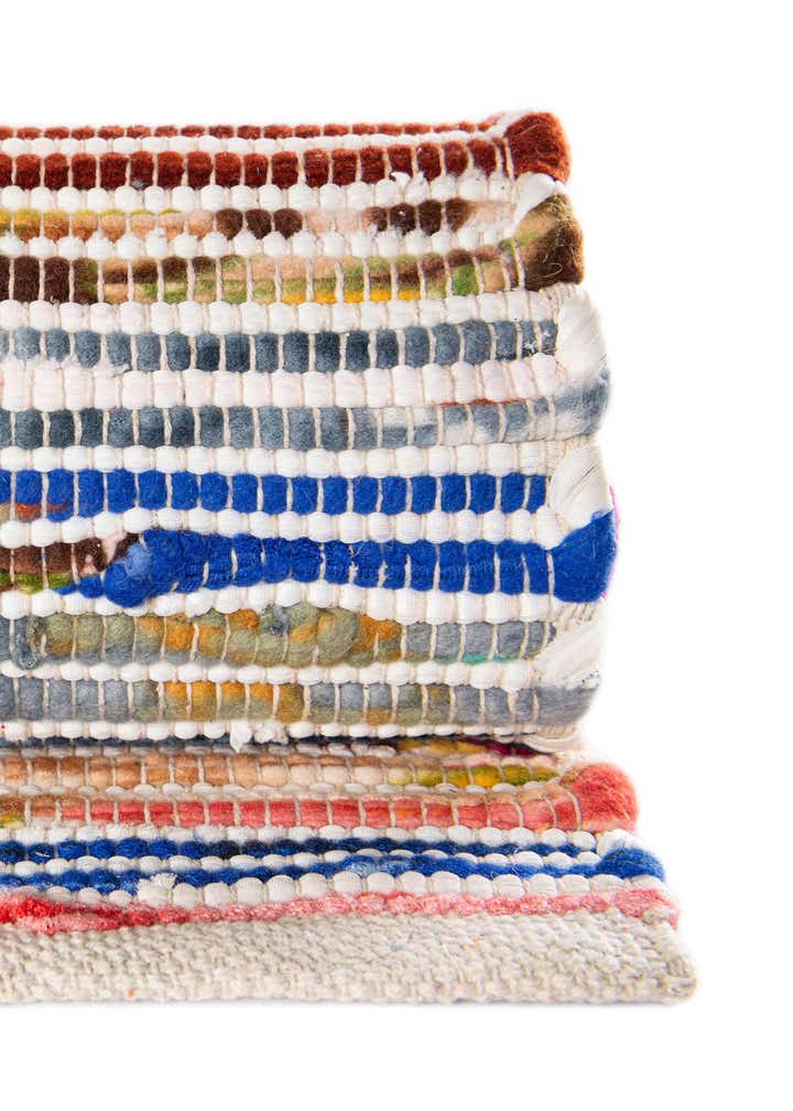 7' 10 x 7' 10 Hand Woven Chindi Cotton Square Rug