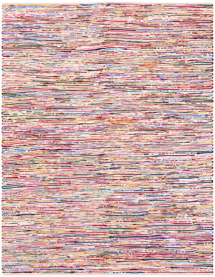 Detail image of 7' 10 x 7' 10 Hand Woven Chindi Cotton Square Rug