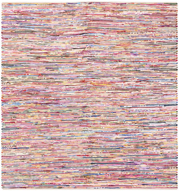 Detail image of 7' 10 x 7' 10 Hand Woven Chindi Cotton Square Rug