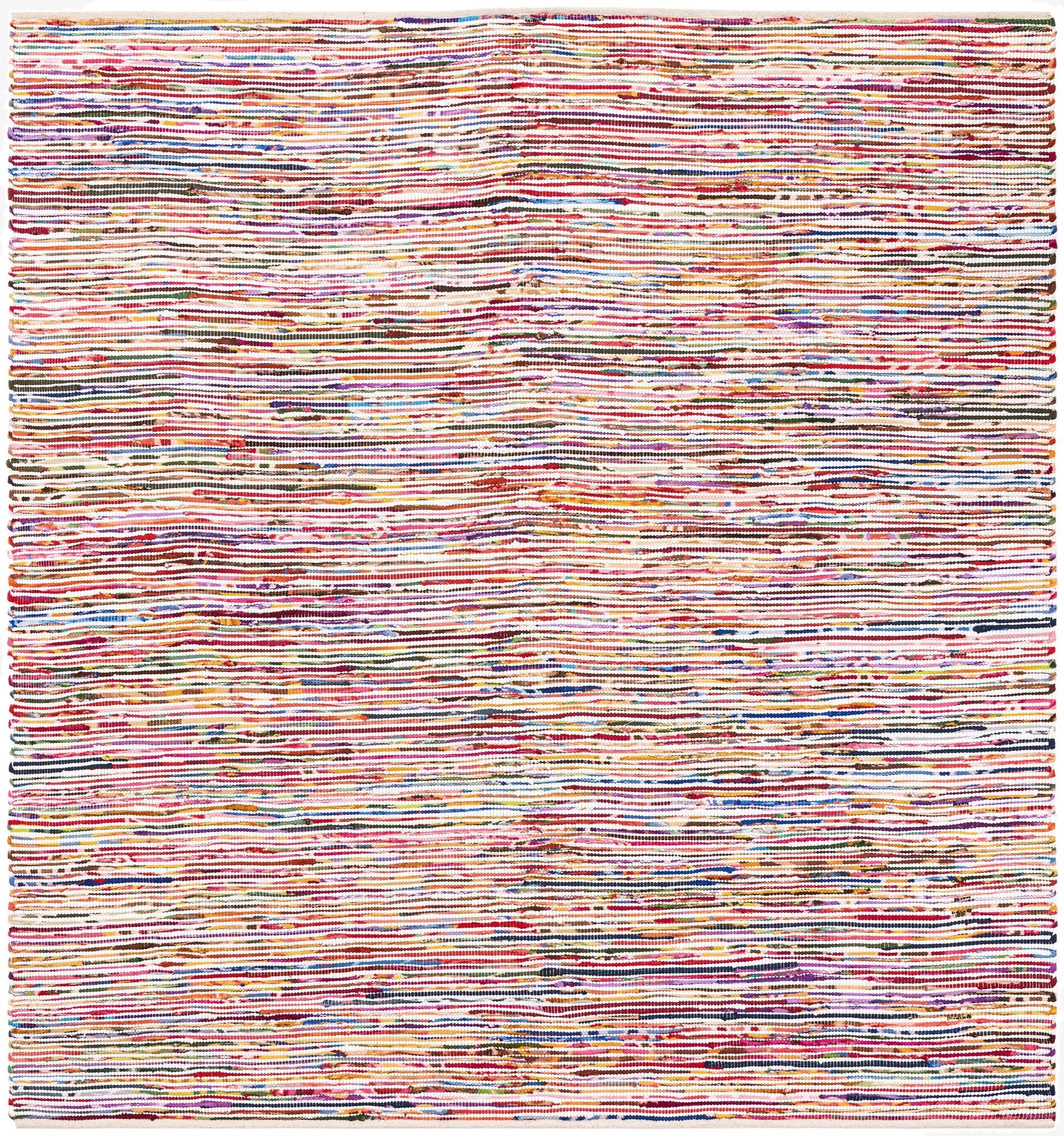 7' 10 x 7' 10  Hand Woven Chindi Cotton Square Rug