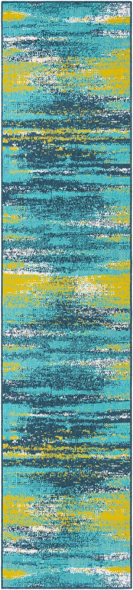 2' 7 x 12'  Washable Coastal Indoor / Outdoor Runner Rug