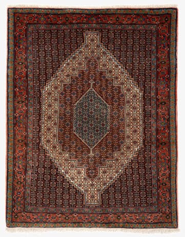 4' 2 x 5' 4 Hand Knotted Birjend Persian Wool Rug