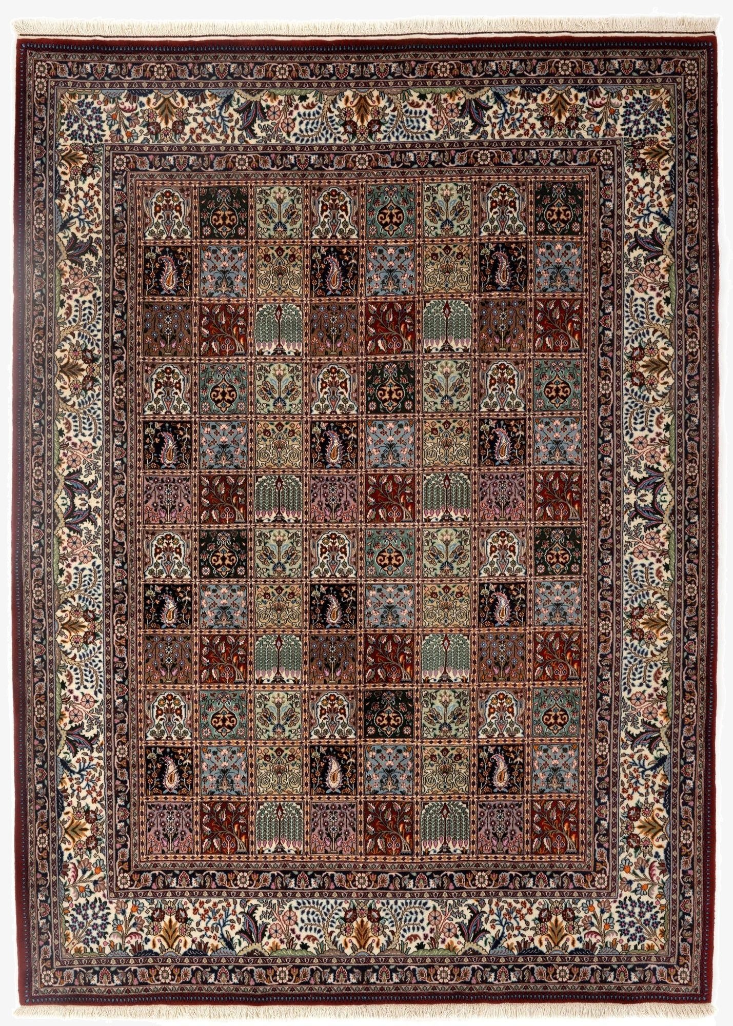 7' x 9' 10  Hand Knotted Birjend Persian Wool Rug