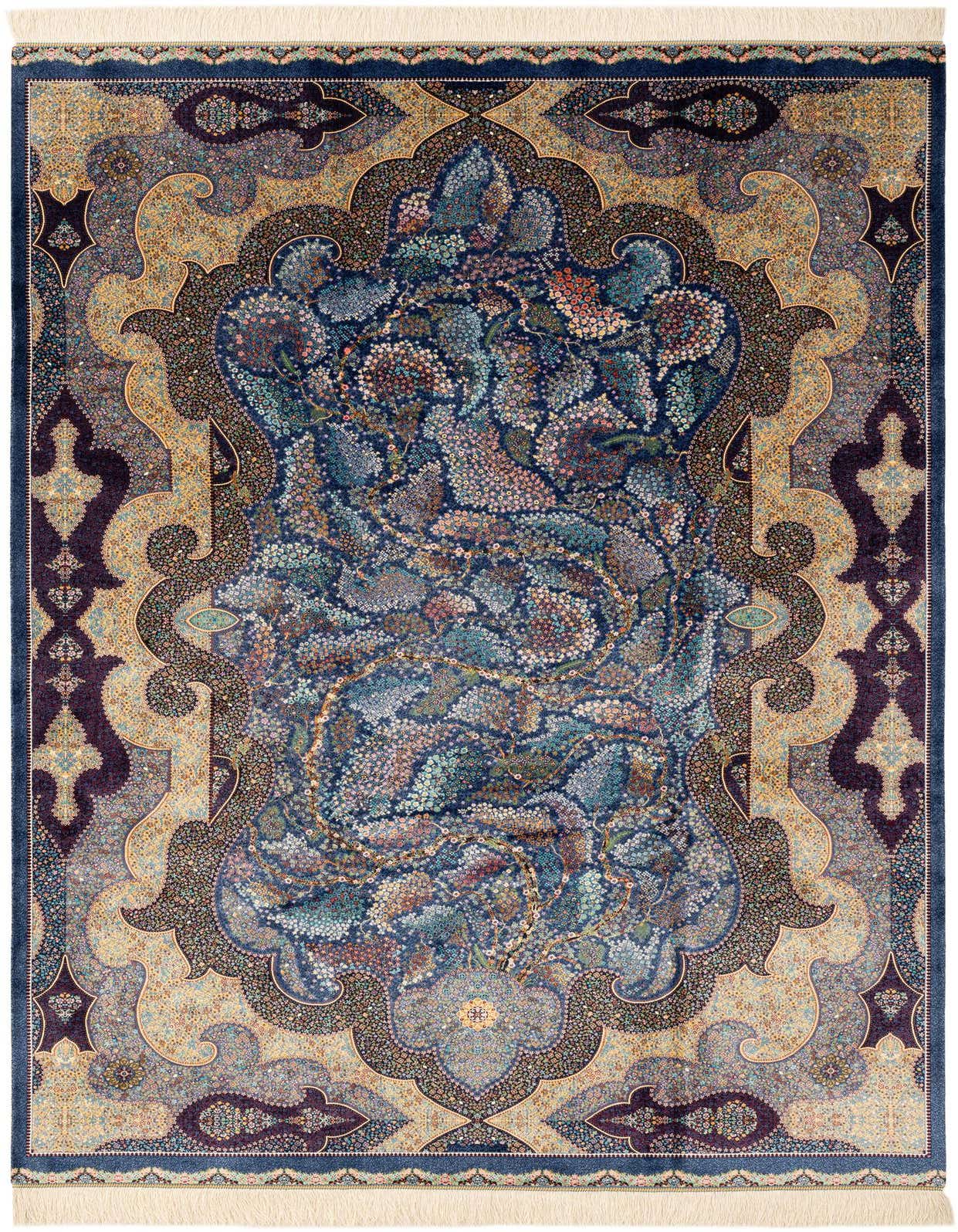 4' 9 x 7' 5 Ghom Design Rug
