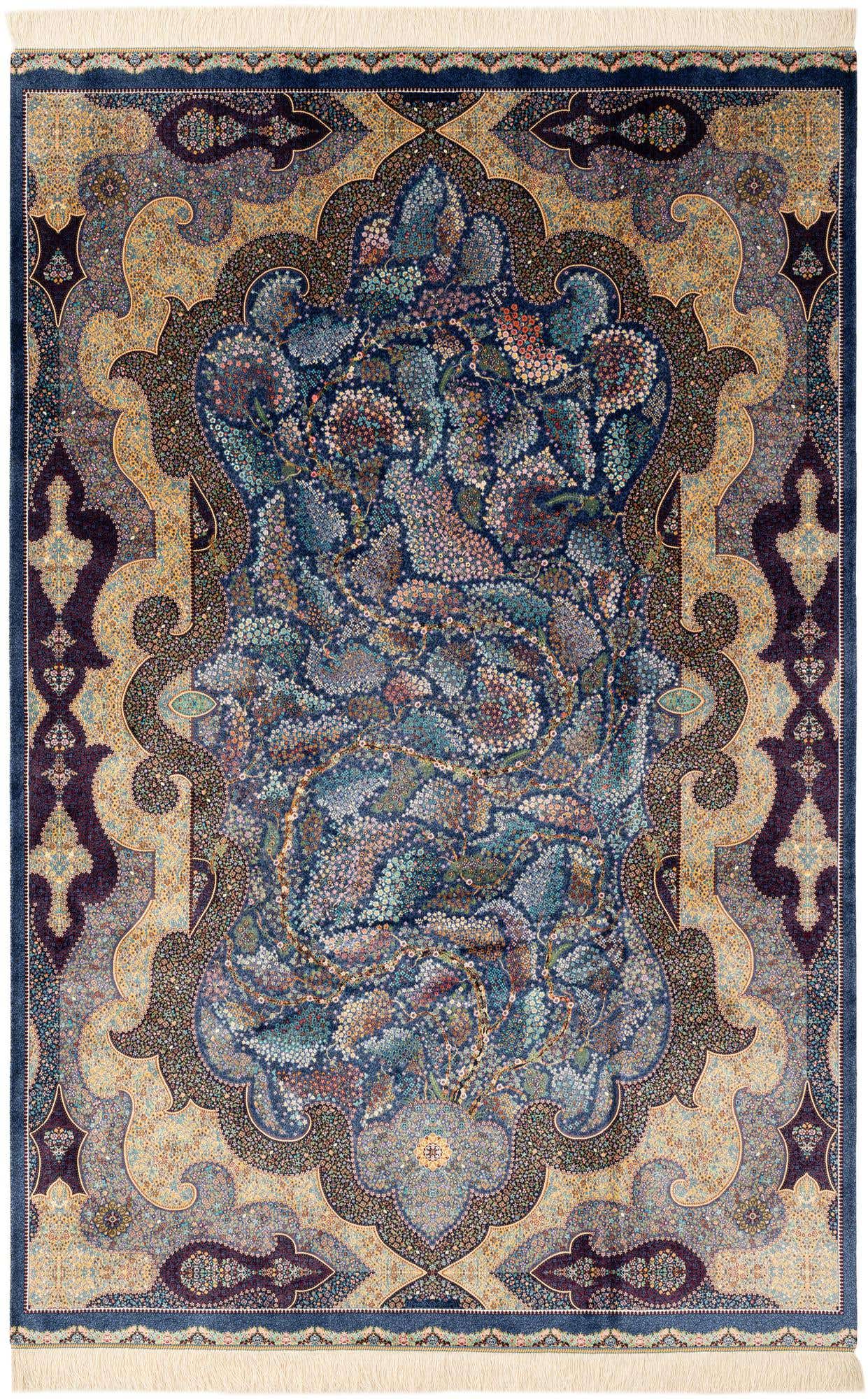 4' 9 x 7' 5 Ghom Design Rug