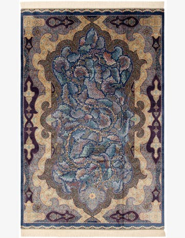 4' 9 x 7' 5 Ghom Design Rug