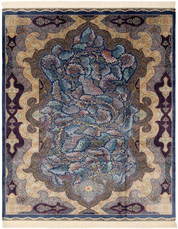 4' 9 x 7' 5 Ghom Design Rug