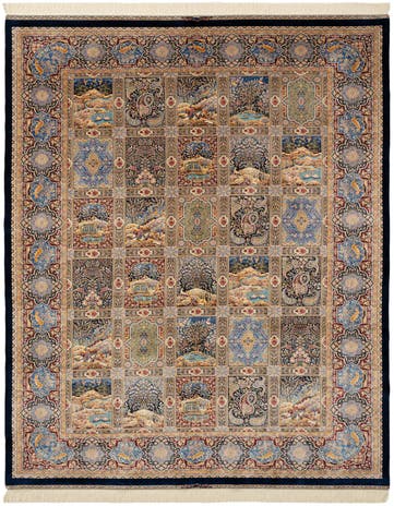 6' 6 x 9' 7 Ghom Design Rug
