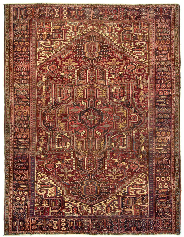 Detail image of 9' 4 x 13' 2 Hand Knotted Heriz Persian Wool Rug