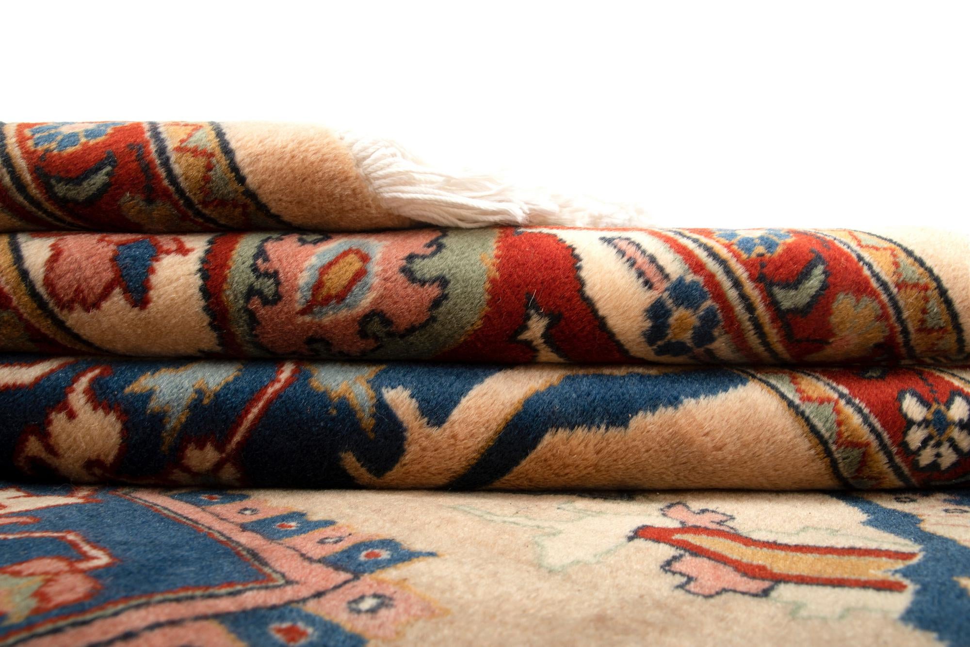6' 7 x 9' 9 Hand Knotted Indo Heriz Wool Rug