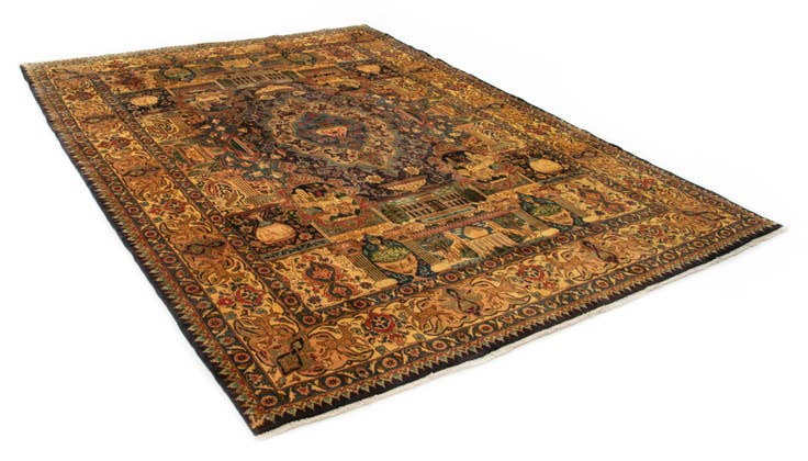 Detail image of 9' 10 x 12' 10 Hand Knotted Kashan Persian Wool Rug