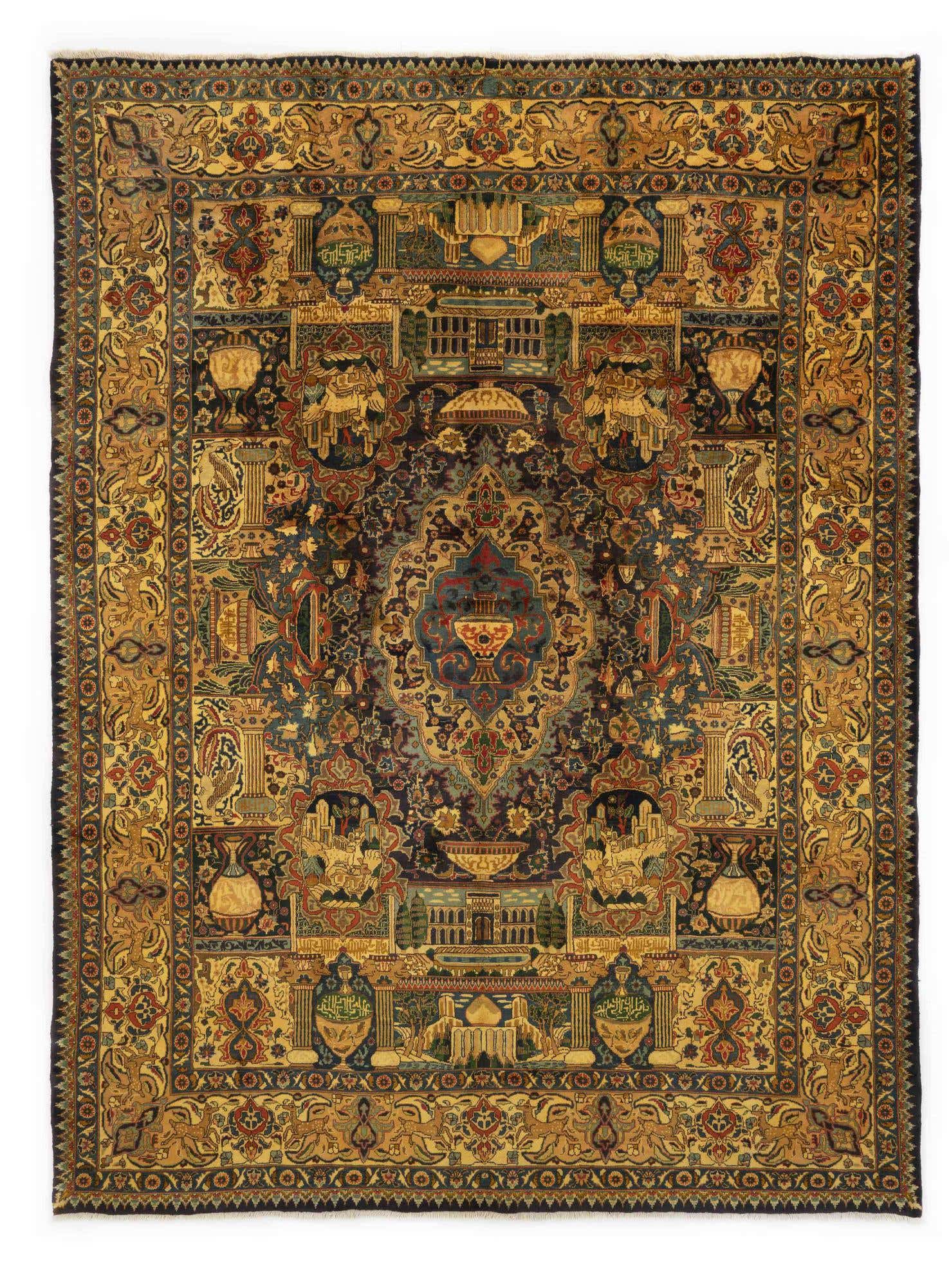 9' 10 x 12' 10 Hand Knotted Kashan Persian Wool Rug