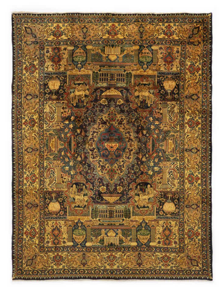 9' 10 x 12' 10 Hand Knotted Kashan Persian Wool Rug