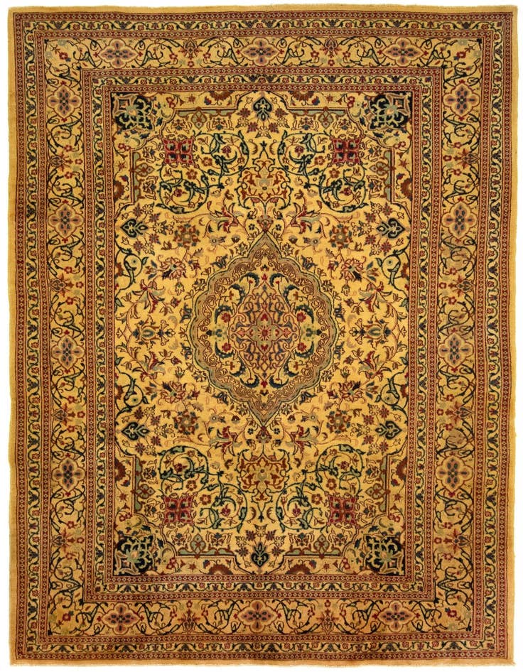 Detail image of 6' 6 x 9' 3 Hand Knotted Kashan Persian Wool Rug