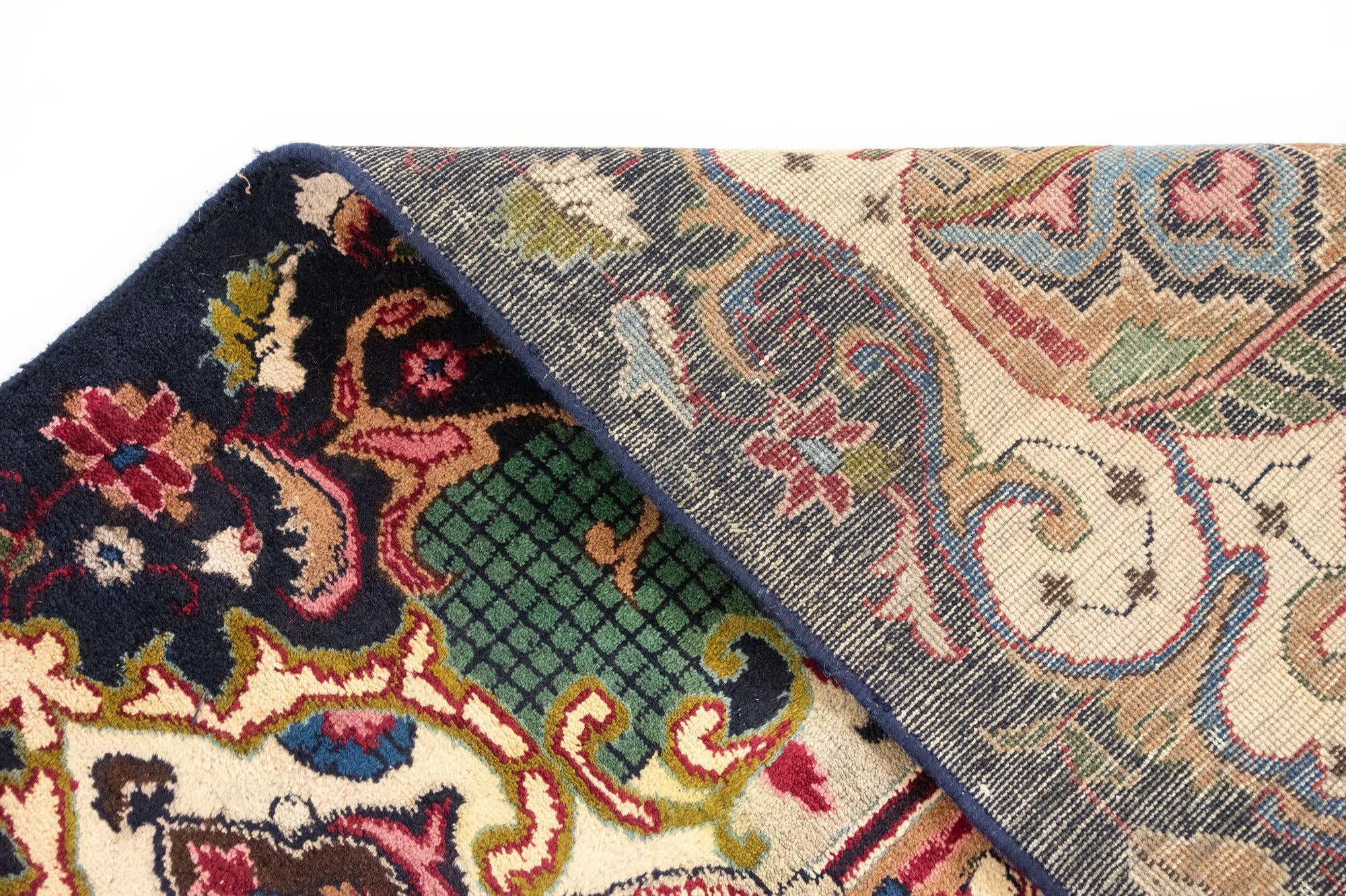 9' 5 x 13' Hand Knotted Kashan Persian Wool Rug