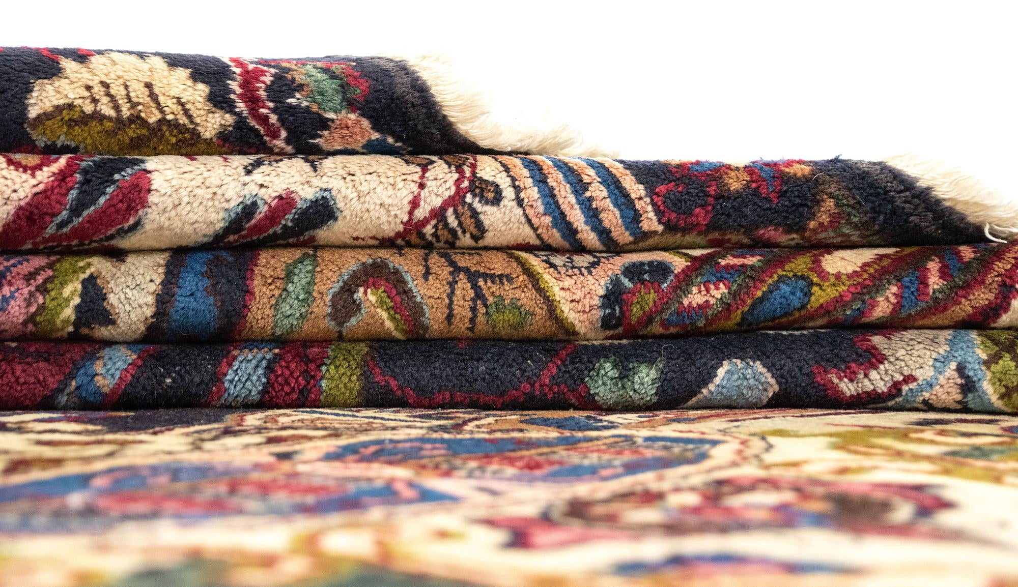 9' 5 x 13' Hand Knotted Kashan Persian Wool Rug