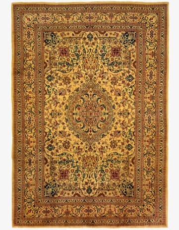 6' 6 x 9' 3 Hand Knotted Kashan Persian Wool Rug