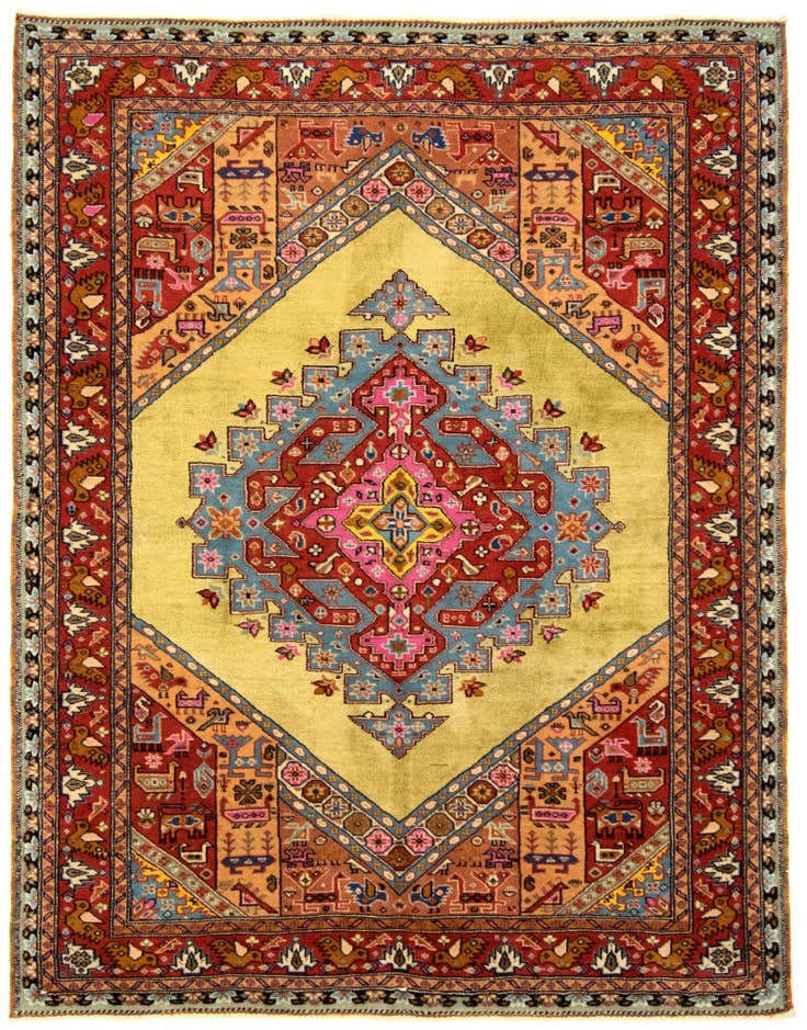 Detail image of 4' 9 x 6' 1 Hand Knotted Kashkuli Persian Rug