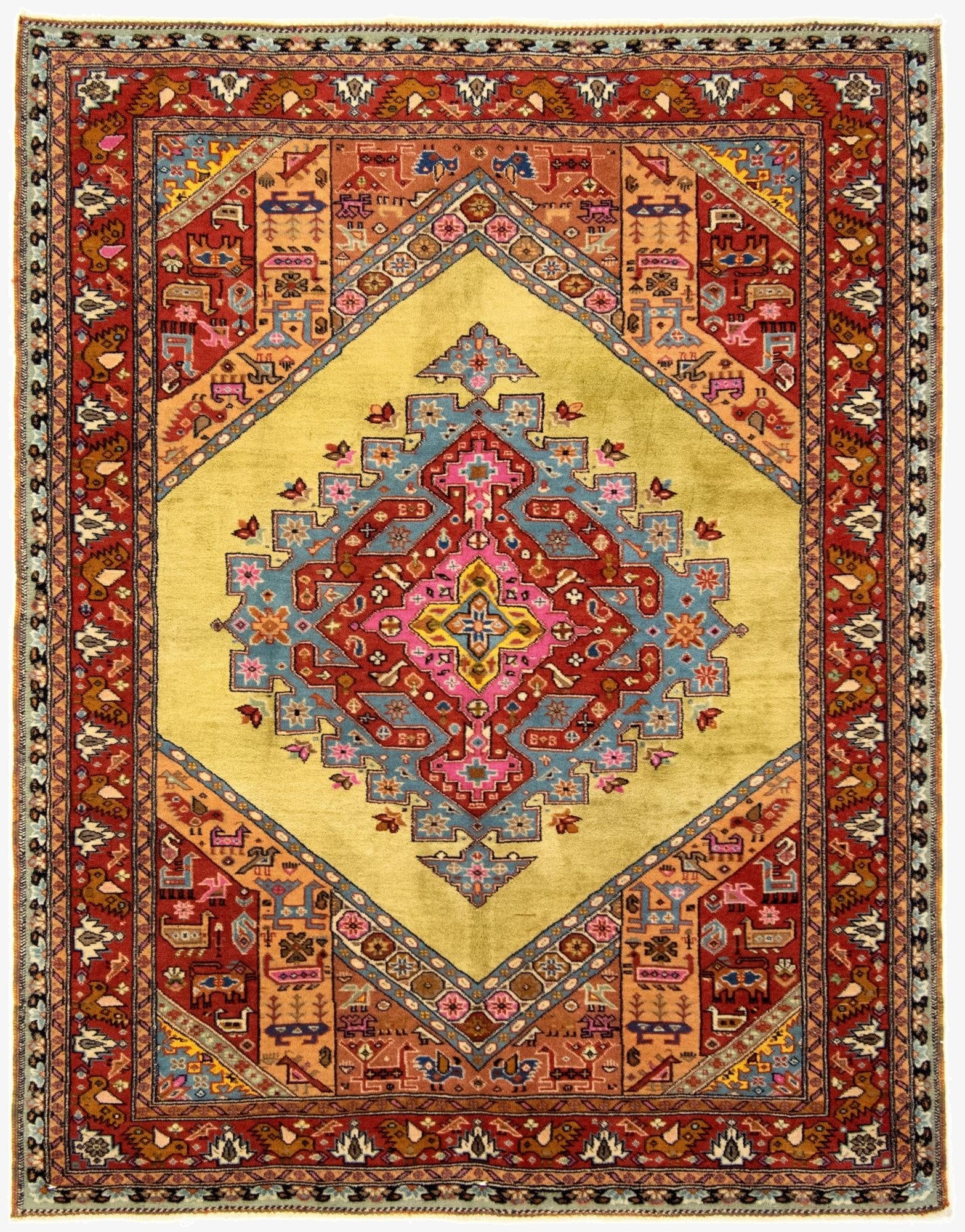 4' 9 x 6' 1  Hand Knotted Kashkuli Persian Rug