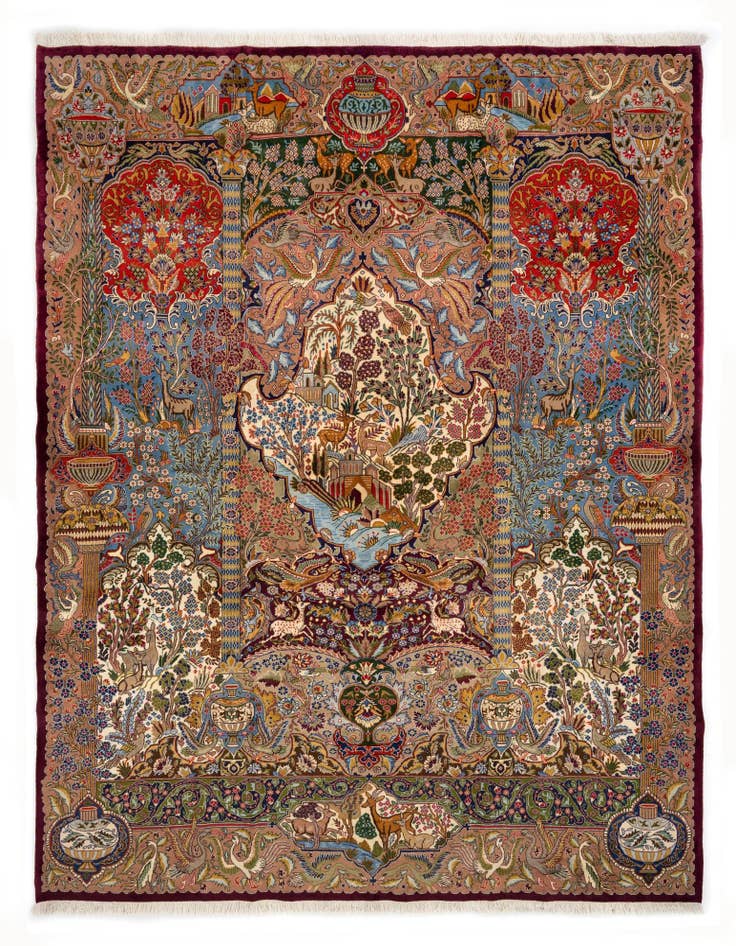 Detail image of 9' 11 x 12' 9 Hand Knotted Kashmar Persian Wool Rug