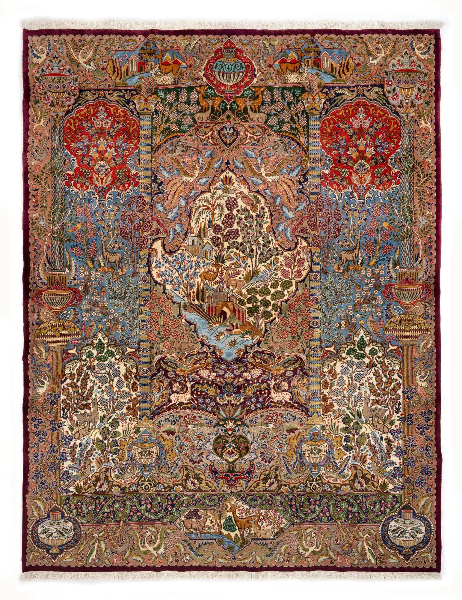 9' 11 x 12' 9 Hand Knotted Kashmar Persian Wool Rug