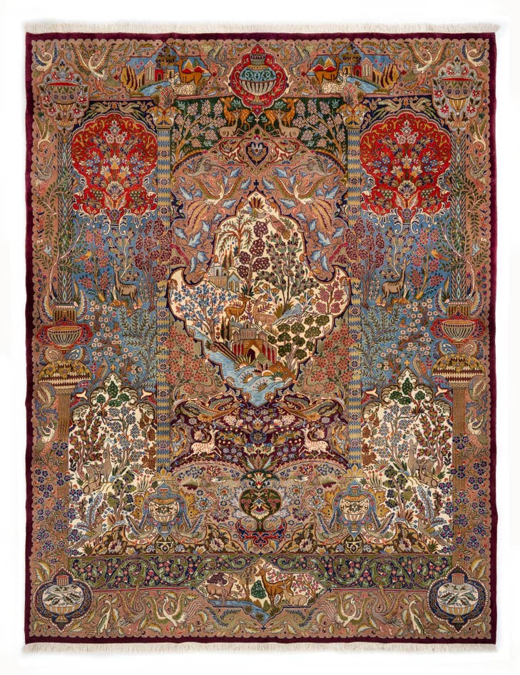 Detail image of 9' 11 x 12' 9 Hand Knotted Kashmar Persian Wool Rug