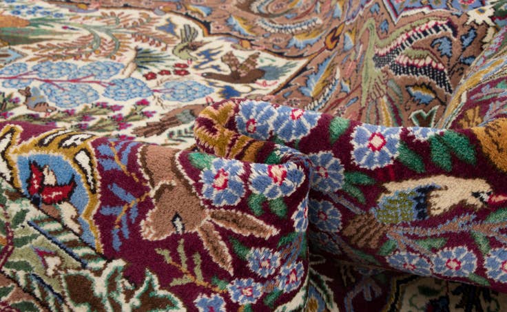 Detail image of 9' 8 x 13' 2 Hand Knotted Kashmar Persian Wool Rug