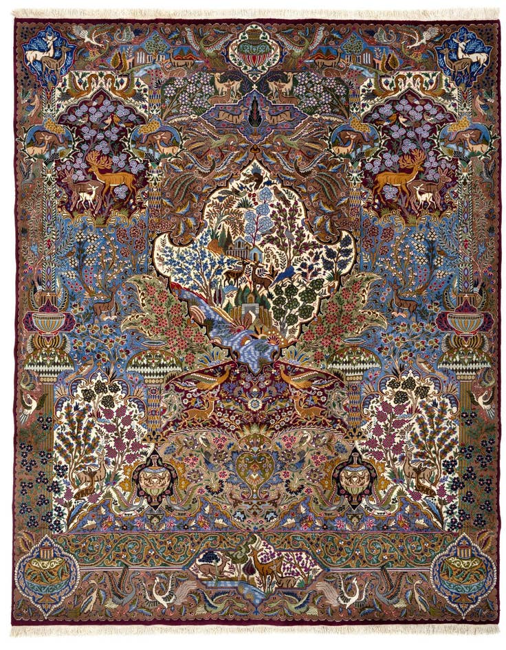 Detail image of 9' 8 x 13' 2 Hand Knotted Kashmar Persian Wool Rug