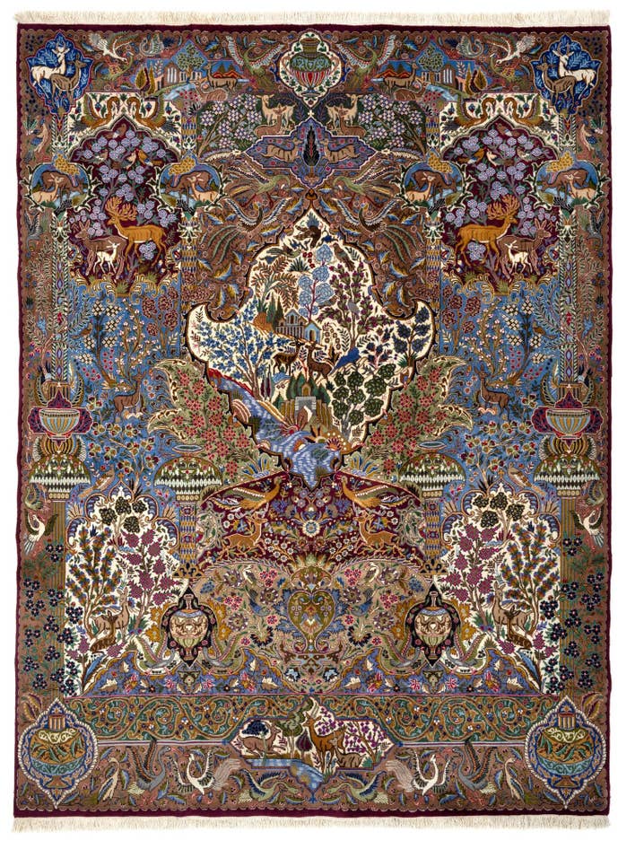 Detail image of 9' 8 x 13' 2 Hand Knotted Kashmar Persian Wool Rug