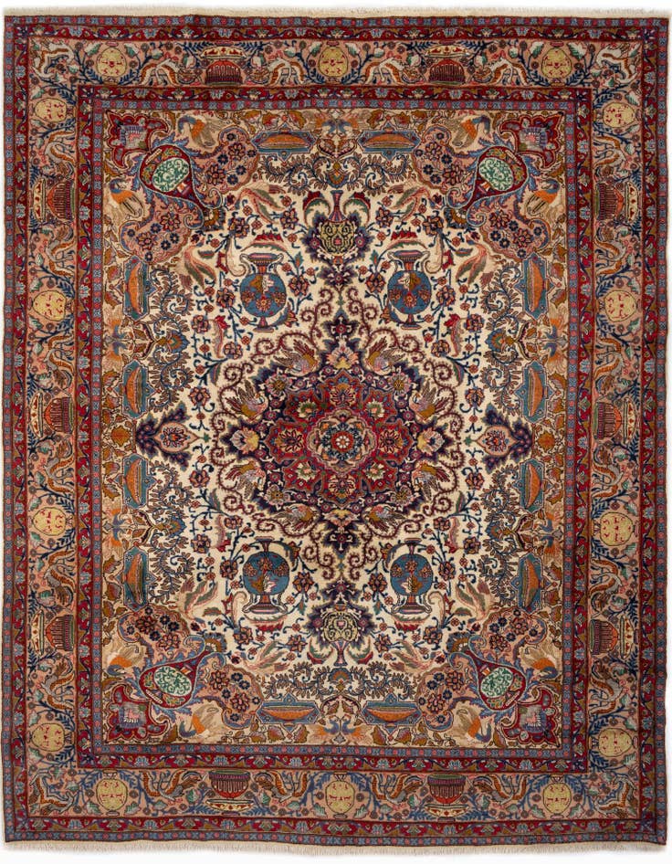 Detail image of 9' 2 x 12' 8 Hand Knotted Kashmar Persian Wool Rug