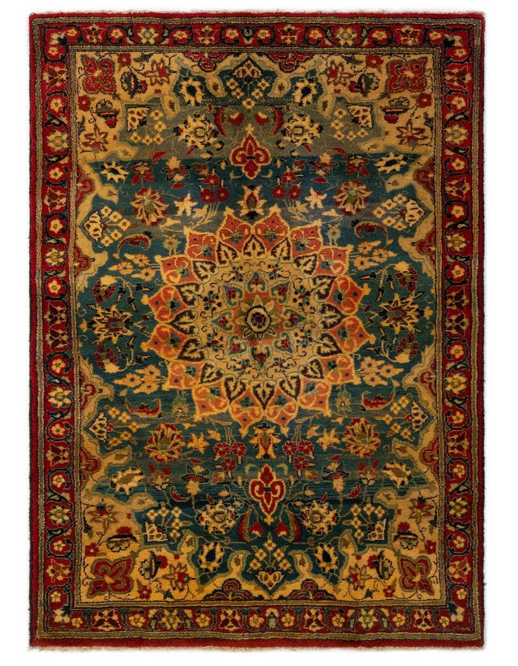 Detail image of 3' 8 x 6' 2 Hand Knotted Kashmar Persian Wool Rug