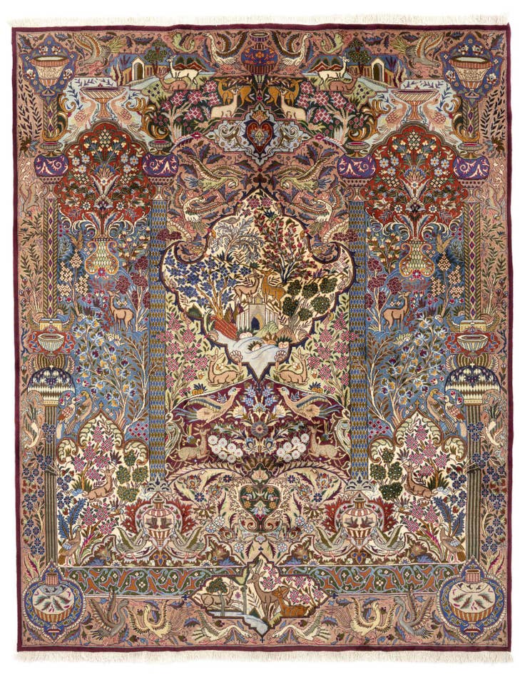 Detail image of 9' 9 x 12' 10 Hand Knotted Kashmar Persian Wool Rug