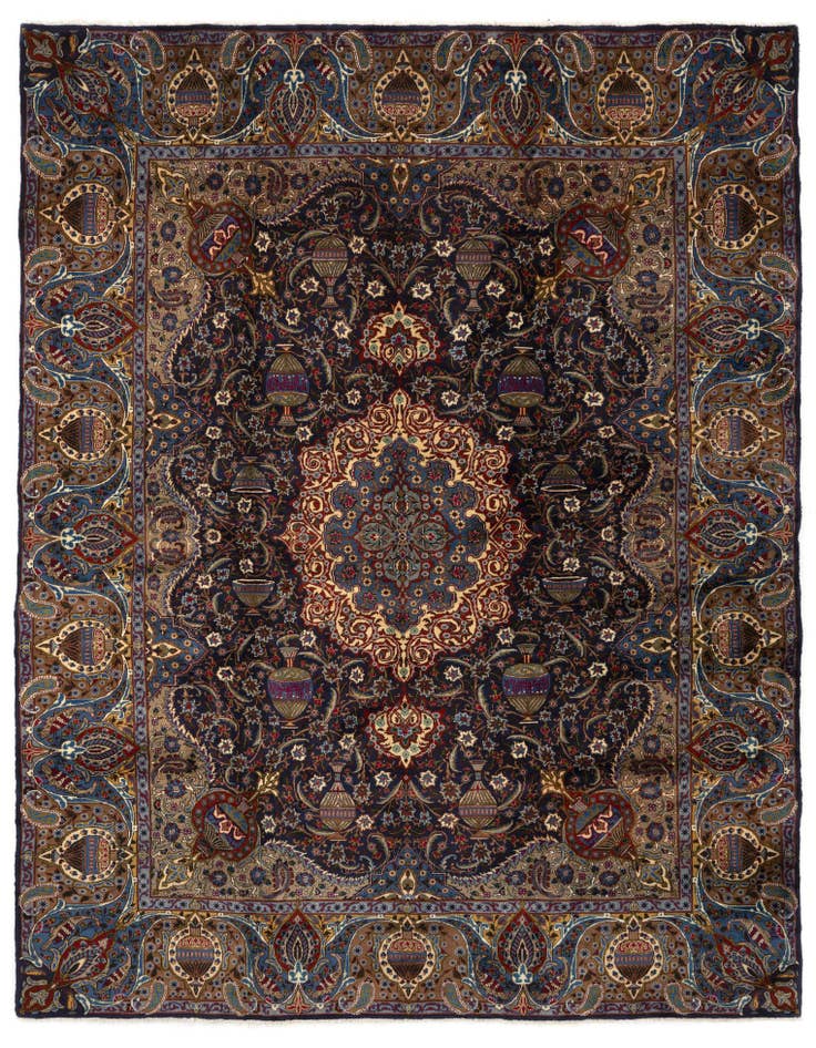 Detail image of 9' 3 x 12' 7 Hand Knotted Kashmar Persian Wool Rug