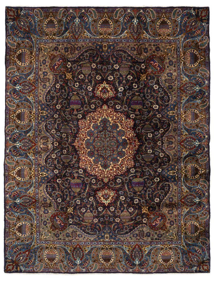 9' 3 x 12' 7 Hand Knotted Kashmar Persian Wool Rug