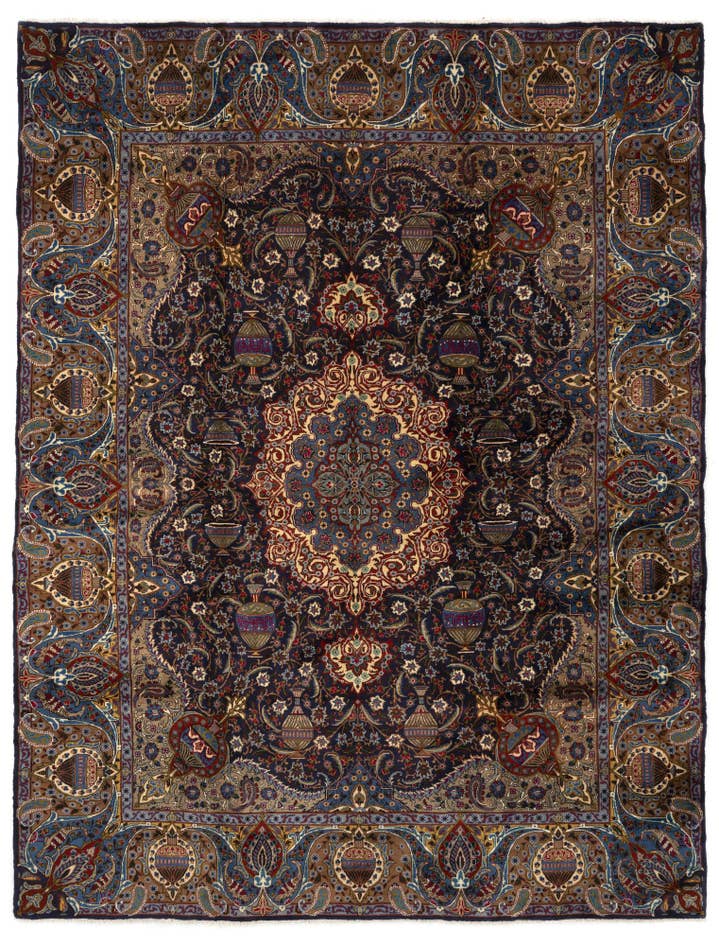 Detail image of 9' 3 x 12' 7 Hand Knotted Kashmar Persian Wool Rug