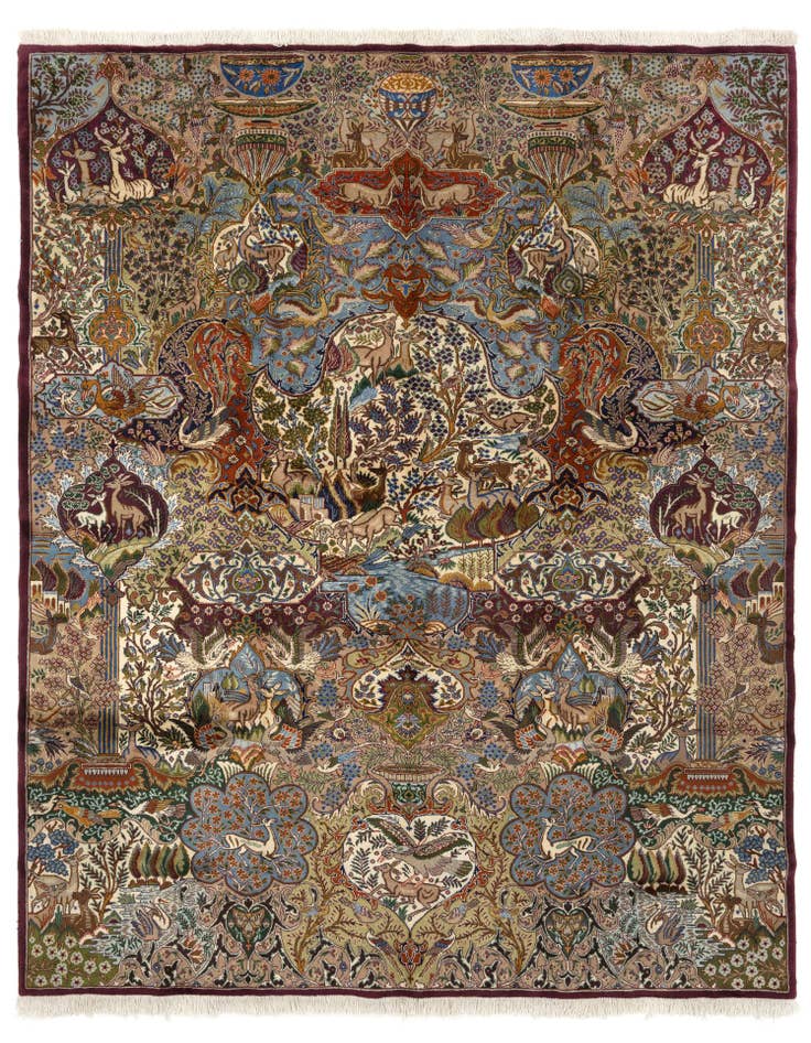 Detail image of 9' 9 x 12' 7 Hand Knotted Kashmar Persian Wool Rug
