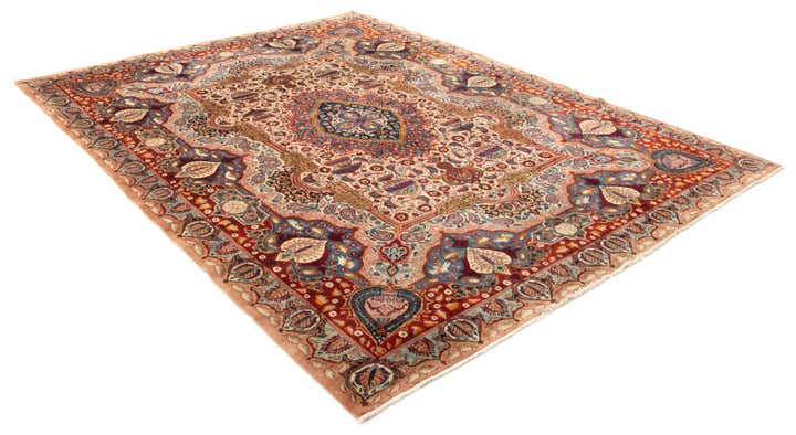 9' 10 x 12' 5 Hand Knotted Kashmar Persian Wool Rug