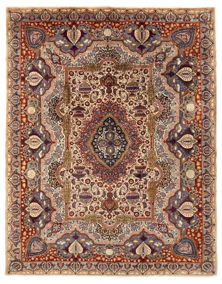 9' 10 x 12' 5 Hand Knotted Kashmar Persian Wool Rug