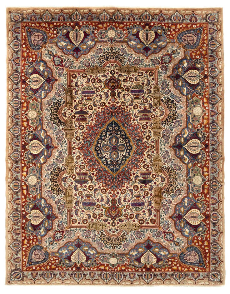 Detail image of 9' 10 x 12' 5 Hand Knotted Kashmar Persian Wool Rug