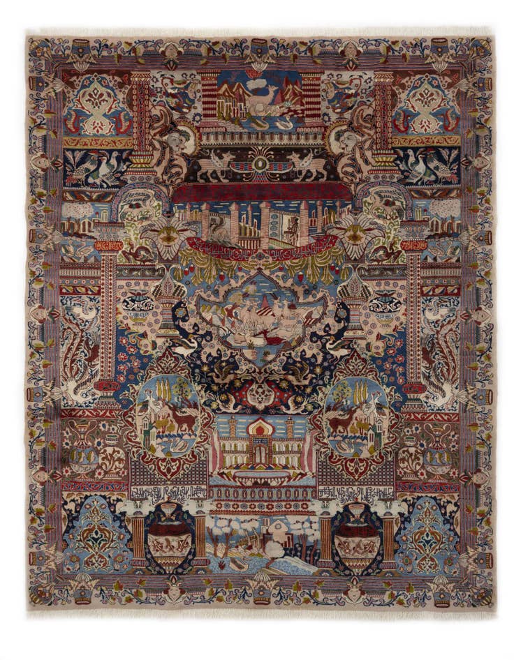 Detail image of 10' 1 x 12' 8 Hand Knotted Kashmar Persian Wool Rug
