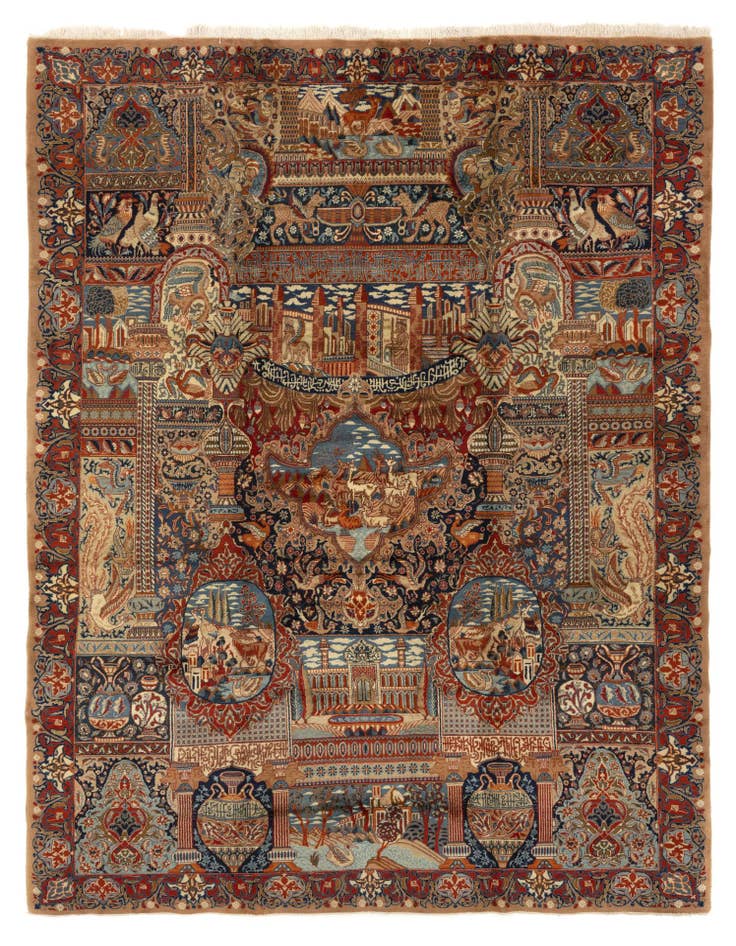 Detail image of 9' 6 x 12' 7 Hand Knotted Kashmar Persian Wool Rug