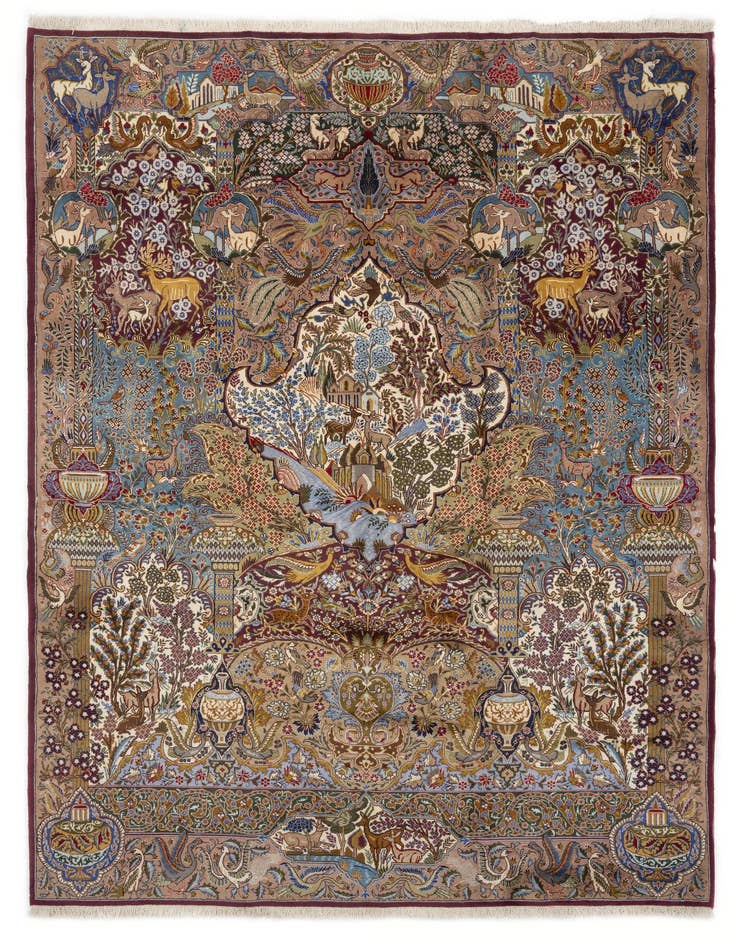 Detail image of 9' 10 x 12' 9 Hand Knotted Kashmar Persian Wool Rug